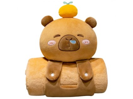 Měkká deka s polštářem CAPYBARA XL Flanel 100*170cm SILNÁ MĚKKÁ DEKA20