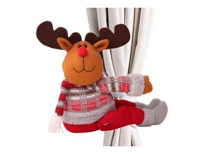 Vánoční sob na suchý zip 34 cm Norské vzory KSN39