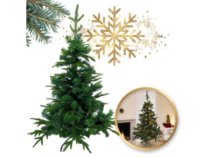 VELKÝ UMĚLÝ VÁNOČNÍ STROMČEK PE+PVC JAKO ŽIVÝ SMRK 120 CM HUSTÝ CHO04