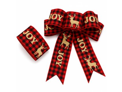 Vánoční stuha na mašli, vánoční dárková stuha 5cm x 5m KSN85