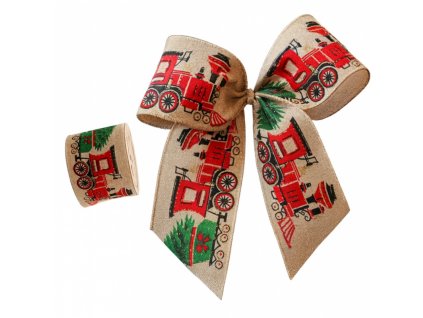 Vánoční stuha na mašli, vánoční dárková stuha 6,3 cm x 2 m KSN138