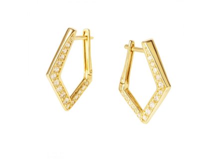 Visací náušnice z nerezové oceli pokovené 14k zlatem KST3517