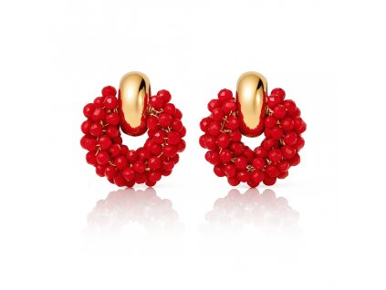 Náušnice s ozdobnými věnci a korálky K1717