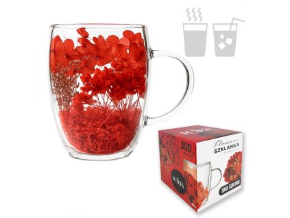 Termosklenice s květinami uvnitř 300ml 1 ks SZK193