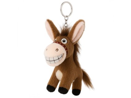Přívěsek na klíče, plyšový osel s ocasem, hnědý BRL381BR