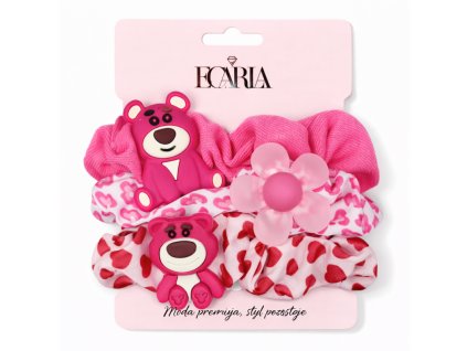 Sada gumiček do vlasů 5 v 1, medvídci, květina GUM190