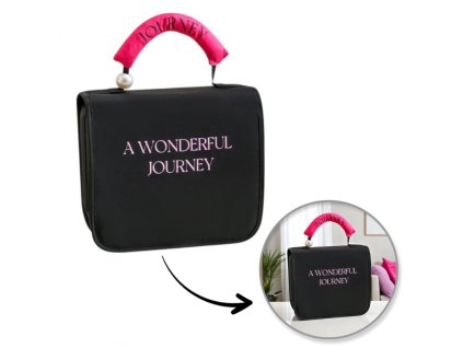 Elegantní skládací kosmetická taštička s uchem, černá KS153CZ