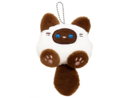 Plyšový přívěsek na klíče s pískajícím kotětem a ocáskem BRL371