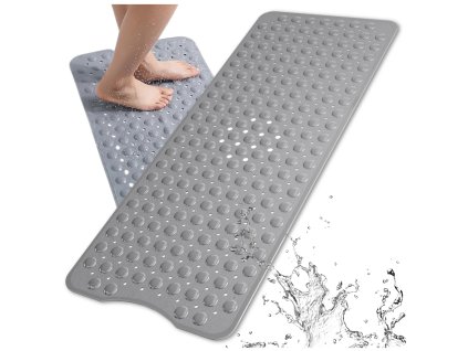 Protiskluzová podložka do sprchové vany 100x40 cm šedá