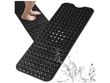 Protiskluzová sprchová rohožka do vany do koupelny 100x40 cm černá