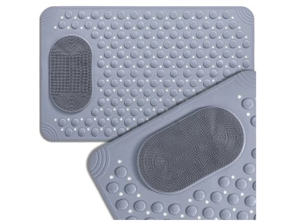 Protiskluzová sprchová předložka do koupelny 69x36 cm, masážní, šedá