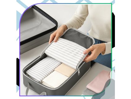 Sada 4 organizérů do cestovního kufru, šedá, se zipem