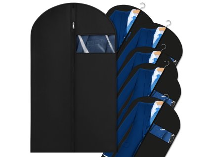 Černý obal na organizér na oblečení, 5 kusů, do šatní skříně, voděodolný