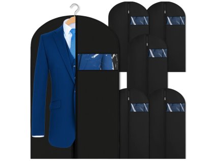 Černý obal na organizér na oblečení, 5 kusů, do šatní skříně, voděodolný
