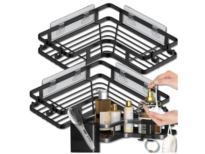 Koupelnová kuchyňská police 25 cm rohová sprchová sada 2 ks