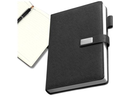 Zápisník/deník A5 kožený elegantní zapínání černý