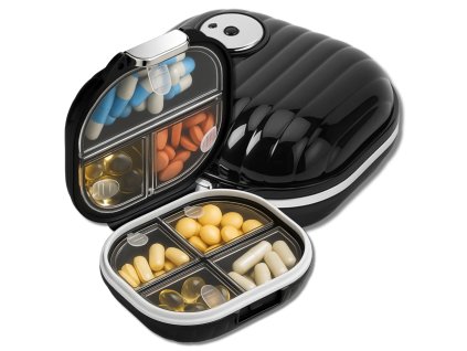 Organizér na léky, krabička, kazeta, 7 dní, elegantní černá