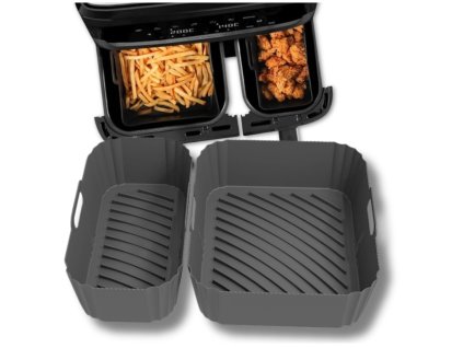 Silikonová vložka do fritézy, opakovaně použitelná, 2 ks, šedá pečící forma