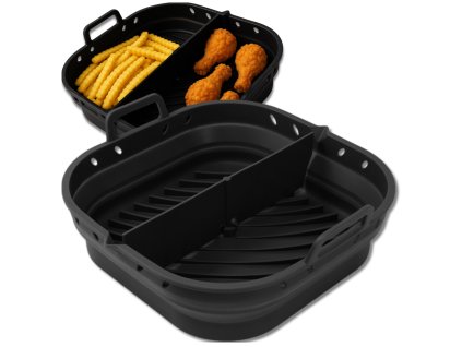 Silikonová vložka do fritézy, opakovaně použitelná černá forma na pečení