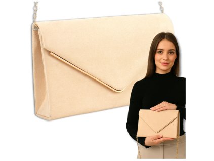 Dámská elegantní večerní semišová kabelka přes rameno