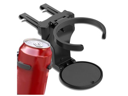 Skládací držák na nápoje do auta do větracího otvoru, černý