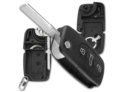 Pouzdro dálkového ovladače s klíčem 3 tlačítka pro AUDI A3 8L A4 B6 A6 A8 TT