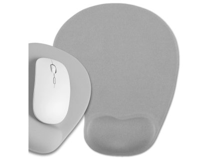 Podložka pod myš ergonomická, opěrka zápěstí šedá, protiskluzová