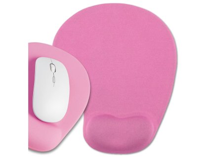Ergonomická růžová podložka pod myš s protiskluzovou opěrkou zápěstí