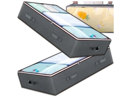 Organizér do skříně na ložní prádlo, sada 2 kusů, šedý, velký, 100x50cm