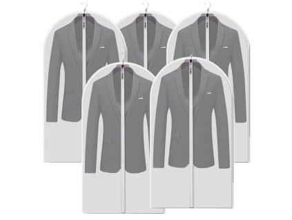 Kryt na oblečení, organizér do šatní skříně, bílý, průsvitný, sada 5, vodotěsný