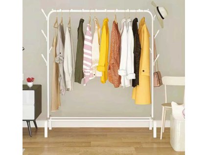 VĚŠÁK NA OBLEČENÍ 8 HÁČKŮ BÍLÝ