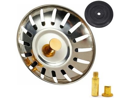 Kovová zátka pro sítko do dřezu velký koš zat zat zat sifon