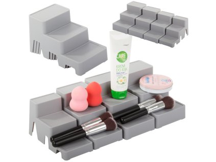 Organizér na kosmetiku modulární stojan s poličkou 4 v 1 v koupelně