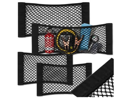 Síť do kufru auta 4dílná elastická se suchým zipem 2 velikosti