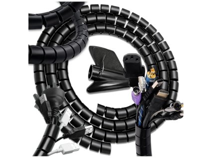 Kryt kabelu 5m spirálový černý organizér na kabely a vodiče