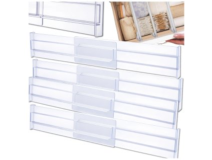 Nastavitelná dělicí příčka zásuvek, sada 4 ks