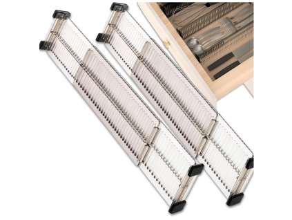 Nastavitelná dělicí příčka zásuvek, sada 2 ks, organizér, přepážka