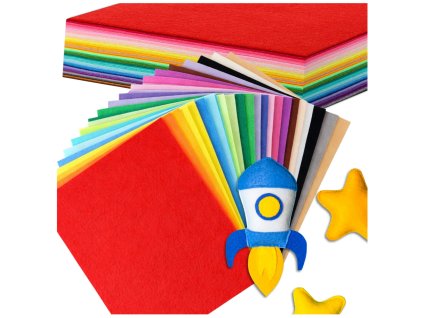 Dekorativní plstěné plachty 30x30cm sada 20 kusů mix barev