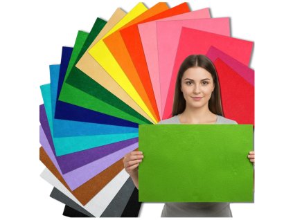 Dekorativní plstěné plachty 40x45cm sada 20 kusů, mix barev, velké