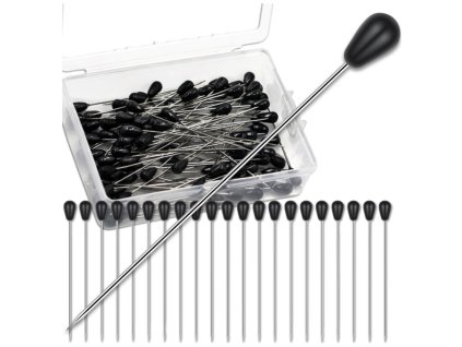 Krejčovské špendlíky a jehly s kapkovitou hlavičkou 55 mm, sada 50 kusů