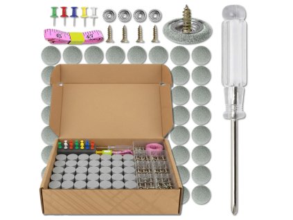 Sada na opravu stropního čalounění, šedé nýty, 100 dílů