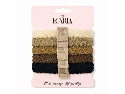 Sada 5 gumiček v 1 na odznak, hnědí a béžoví medvídci GUM191