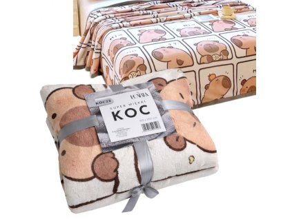 Měkká flanelová deka XL 150x210cm MĚKKÁ DEKA KAPIBARA23