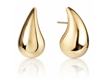 Pozlacené náušnice z chirurgické oceli 3,1 cm DROPS KST3113