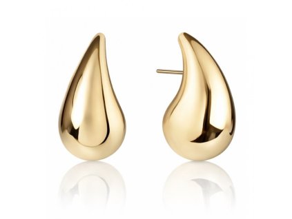 Pozlacené náušnice z chirurgické oceli DROPS 2,7 cm KST3179