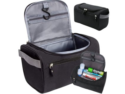 Cestovní kosmetická taška ogranizer s háčkem pánská vodotěsná dámská černá