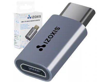 Adaptér USB-C na Micro USB 2.0, Plug &amp; Play, hliník/PVC, 2,3/0,6/1,1 cm
