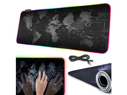 Podsvícená herní podložka pod myš led xxl
