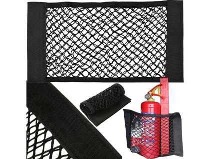 Síť do kufru auta robustní se suchým zipem na sedadlo auta robustní kapsa 50x25cm