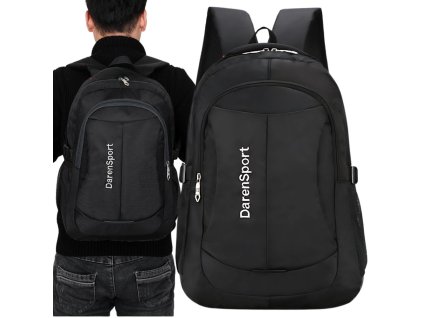 Městský batoh školní mládež sportovní 10l černý 2 přihrádky na notebook